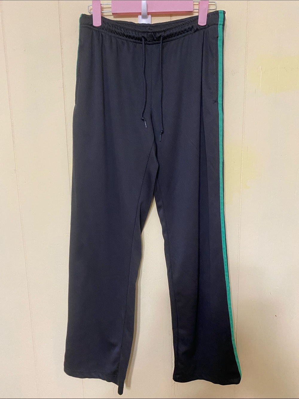 Prospirit Black & Green Side Stripe Athletic Track Pants Small GUC